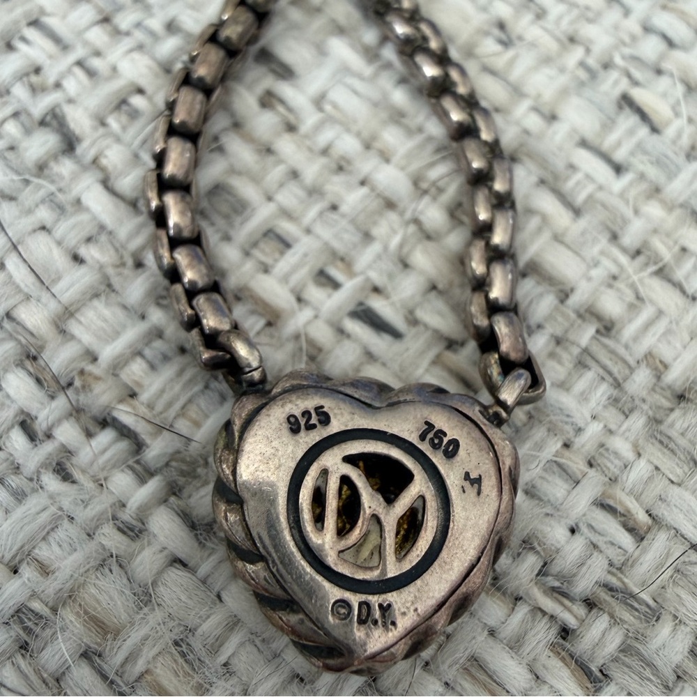 David Yurman | Silver Heart Pendant Necklace - Picture 5 of 5